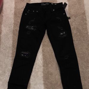 Miss me black skinny/ripped/blinged! Size 26